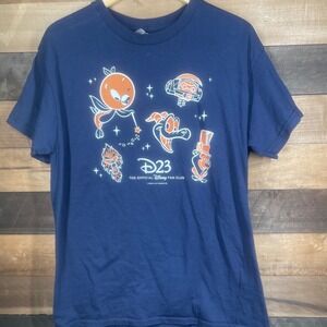 Disney D23 Official Fan Club T Shirt Graphic Tee Mens Large L Blue